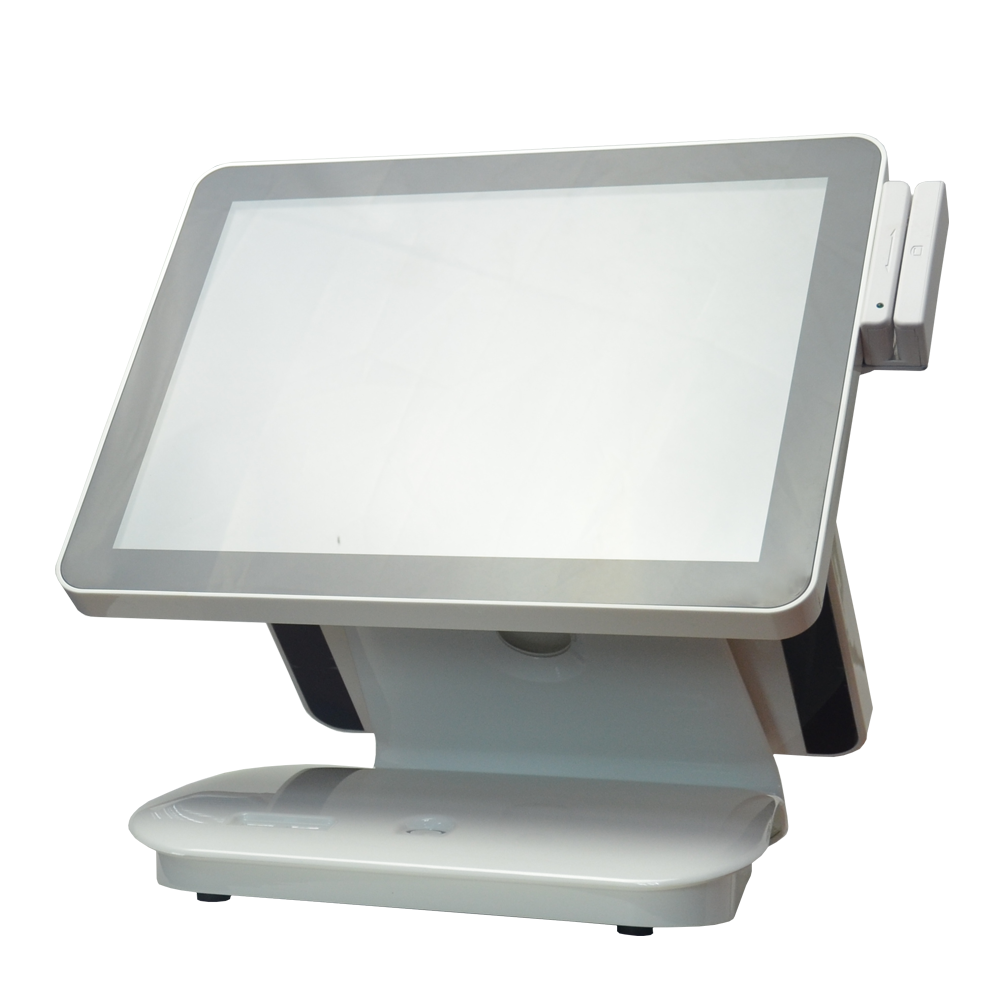Dual Screen All in One POS Touch Terminal 15 Inch Intel Celeron J6412 Touch POS Machine with MSR